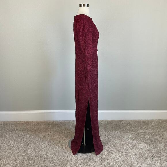 JS Collections Women's Formal Dress Size 4 Red Lace Long Sleeve Evening Gown - Picture 3 of 11